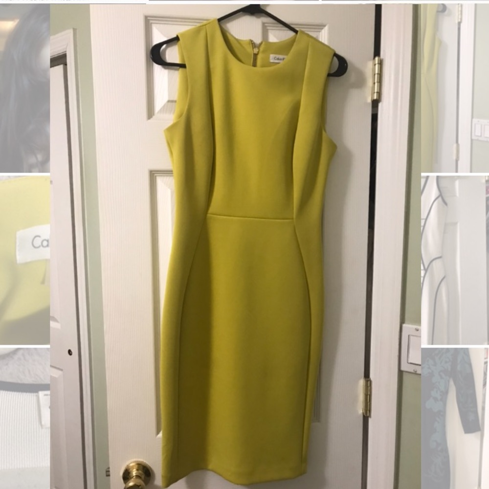 Calvin Klein Yellow Sleeveless Dress
